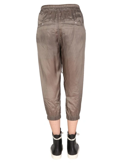 Shop Rick Owens Cropped Jogging Trousers In Beige
