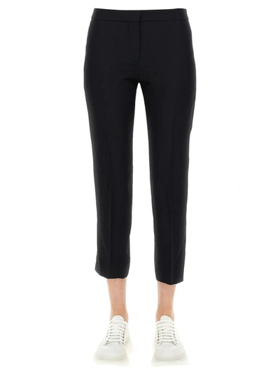 Shop Alexander Mcqueen Cropped Pants In Black