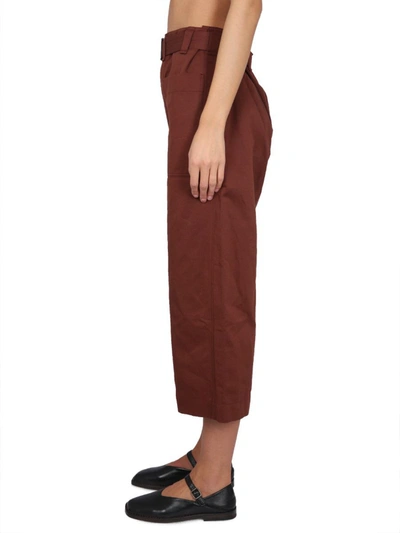 Shop Lemaire Cropped Pants In Brown