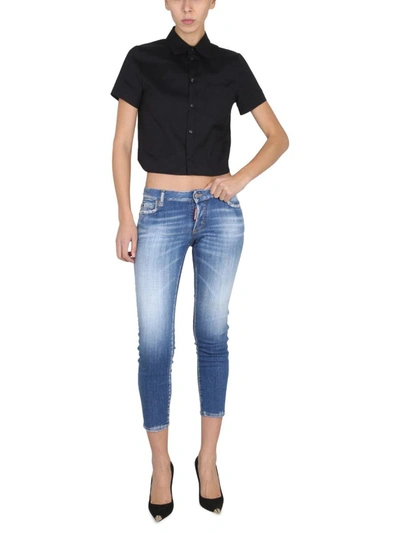 Shop Dsquared2 Cropped Shirt In Black