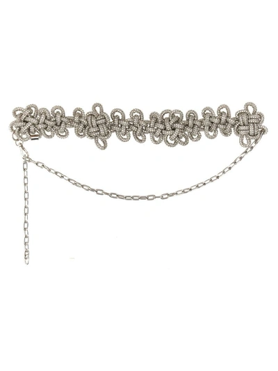 Shop Kara Crystal Knot Belt In Silver