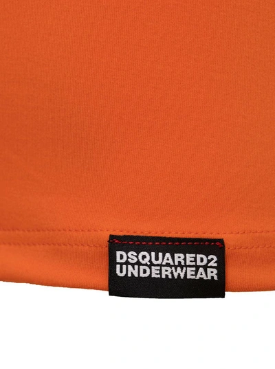 Shop Dsquared2 D-squared2 Woman 's Stretch Cottonorange Tank Top  With Logo Print In Orange