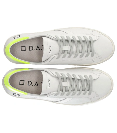 Shop Date D.a.t.e.  Hill Low Calf White Fluo Yellow Sneaker