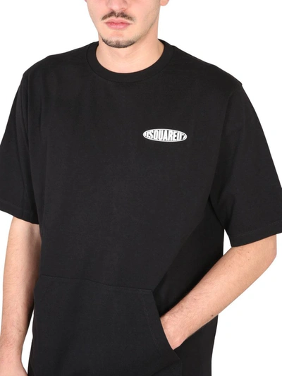 Shop Dsquared2 D2 Surf Board Skater T-shirt In Black