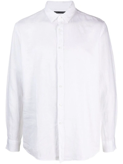Shop Daniele Alessandrini Long-sleeve Linen Shirt In White