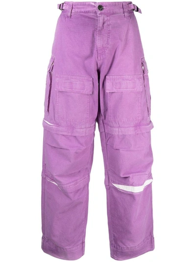 Shop Darkpark Ripstop Cargo Trousers In Purple