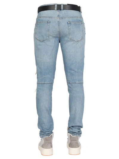 Shop Balmain Denim Jeans In Blue