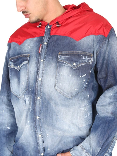 Shop Dsquared2 Denim Overshirt Jacket In Blue