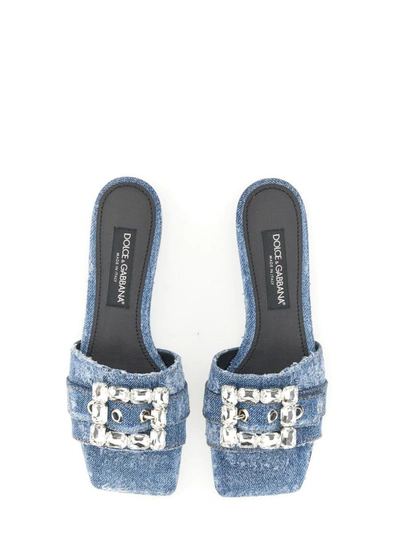 Shop Dolce & Gabbana Denim Sandal In Blue