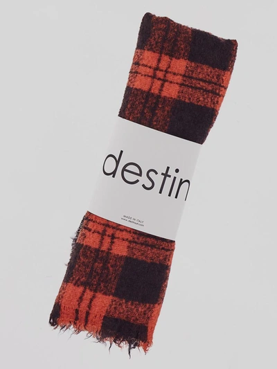 Shop Destin Scarf In <p> Red Scarf In Wool With Fringed Hem