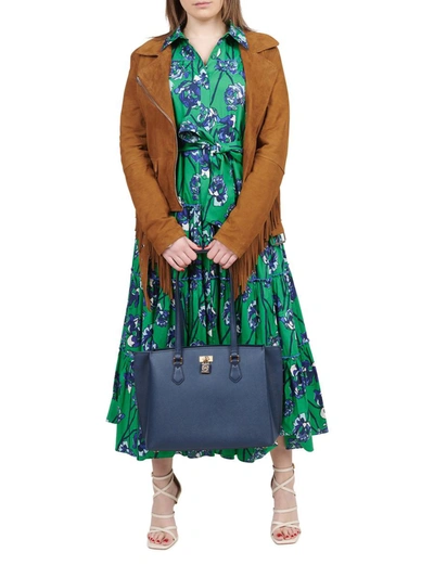 Shop Diane Von Furstenberg Dresses In Verde/blu