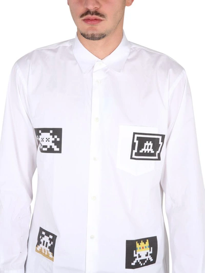 Shop Comme Des Garçons Shirt Comme Des Garçons Digital Invaders Shirt In White