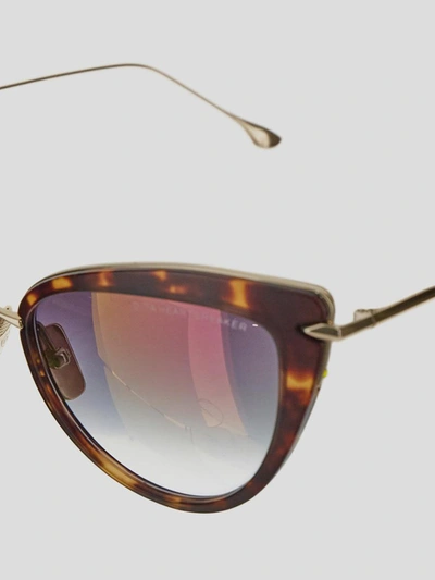 Shop Dita Iridescent Sunglasses In <p> Sunglasses In Marble Brown Acetate With Golden Metallic Details