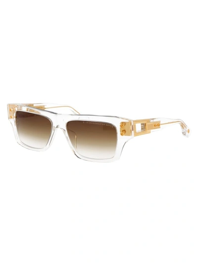 Shop Dita Sunglasses In Crystal Clear - Yellow Gold Gradient