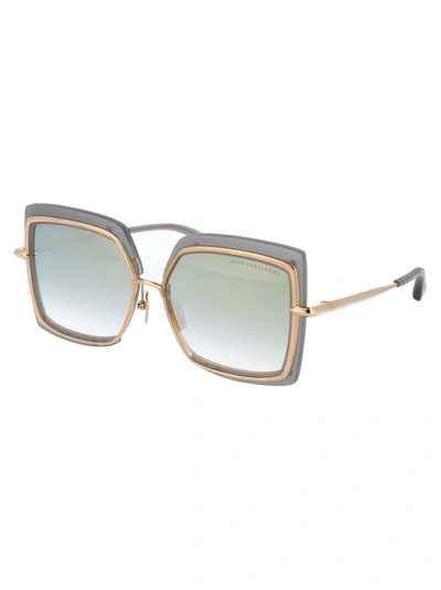 Shop Dita Sunglasses In Satin Crystal Grey - White Gold - Milky Gold Flash