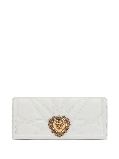 Shop Dolce & Gabbana Devotion Leather Crossbody Bag In White