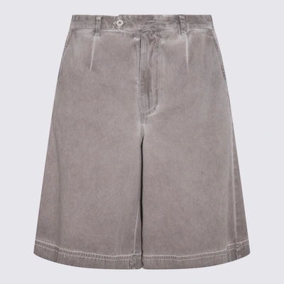 Shop Dolce & Gabbana Grey Denim Shorts In <p>grey Denim Shorts From Dolce &amp; Gabbana Featuring Concealed Zip Closure, Used Effect, Belt Loo