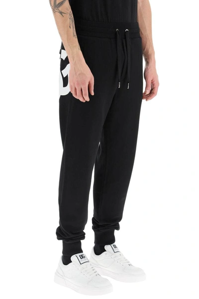 Shop Dolce & Gabbana Jogger Pants With Rear Logo Print In Black