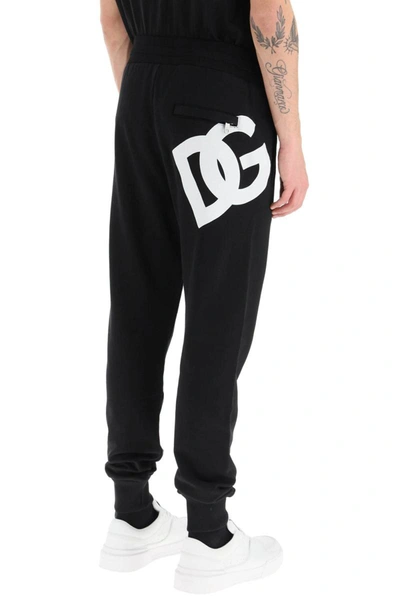 Shop Dolce & Gabbana Jogger Pants With Rear Logo Print In Black