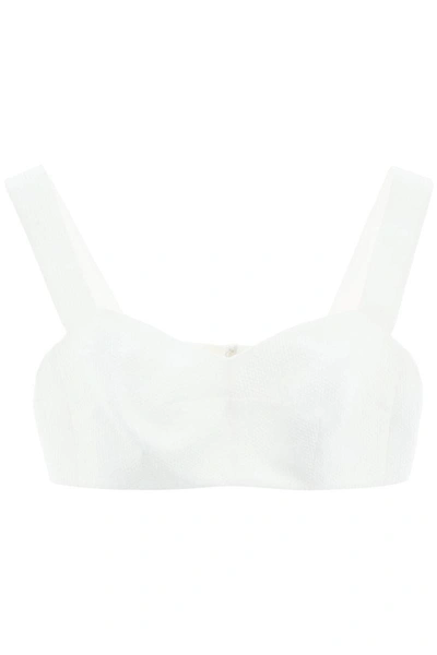 Shop Dolce & Gabbana Monogram Bralette Top In White