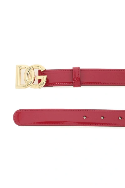 Shop Dolce & Gabbana Patent Leather Belt In Pink
