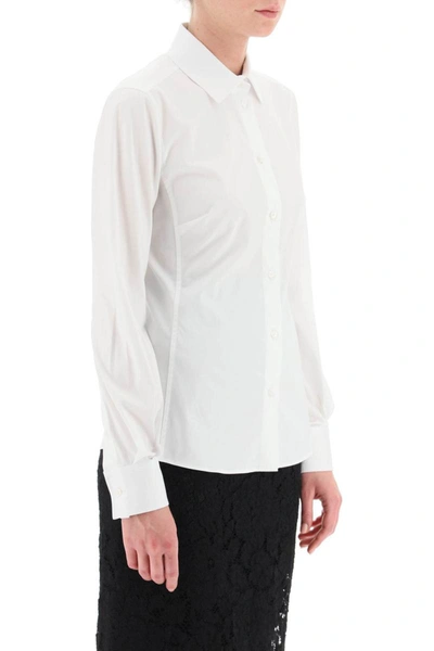 Shop Dolce & Gabbana Slim-fit Stretch Poplin Shirt In White