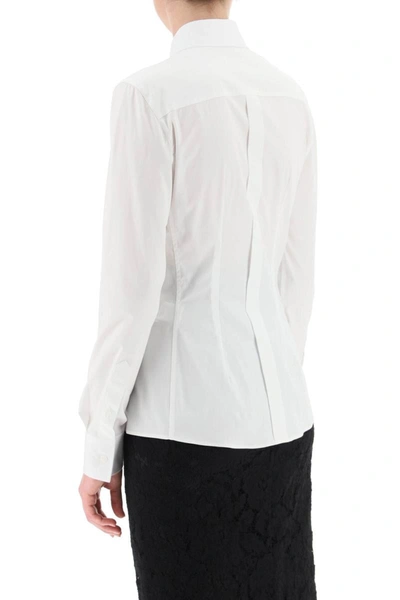Shop Dolce & Gabbana Slim-fit Stretch Poplin Shirt In White