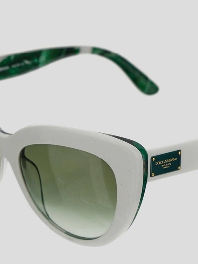 Shop Dolce & Gabbana Sunglasses In <p>dolce &amp; Gabbana White Sunglasses In Acetate