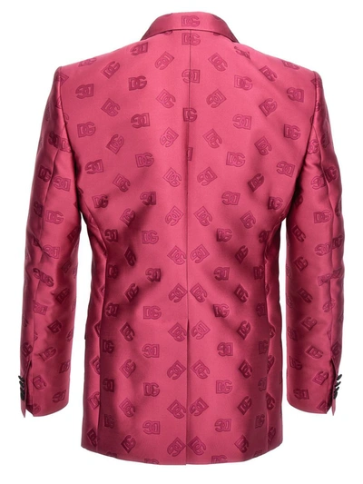 Shop Dolce & Gabbana Tuxedo Blazer In Fuchsia