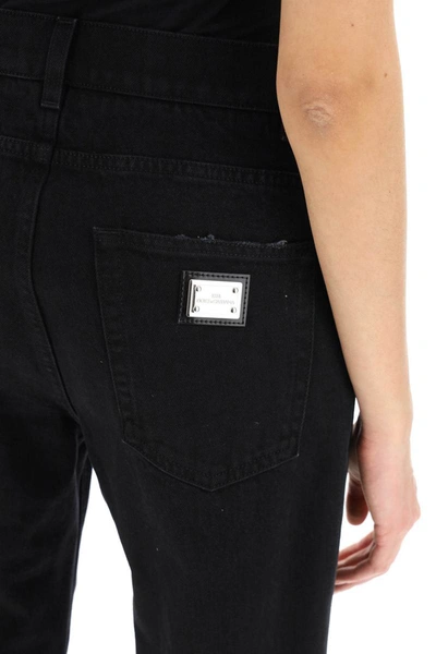 Shop Dolce & Gabbana Wide Leg Jeans In Black
