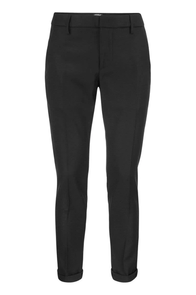 Shop Dondup Gaubert - Slim Fit Trousers In Wool In Grey
