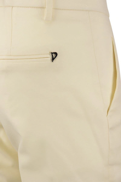 Shop Dondup Perfect - Wool Slim-fit Trousers In Cream