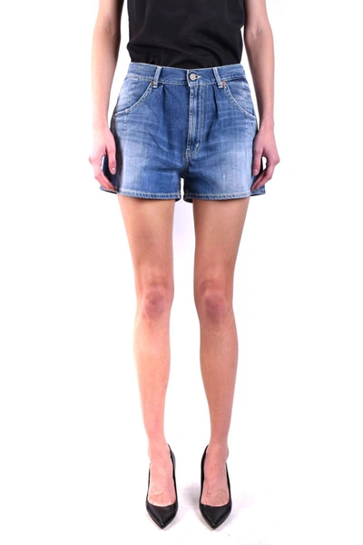 Dondup Denim Stella Shorts With Visible Stitching In Denim