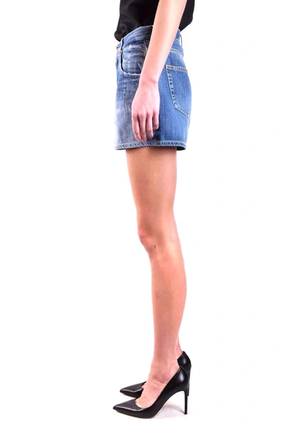 Dondup Denim Stella Shorts With Visible Stitching In Denim