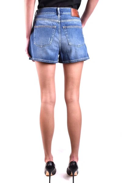 Dondup Denim Stella Shorts With Visible Stitching In Denim