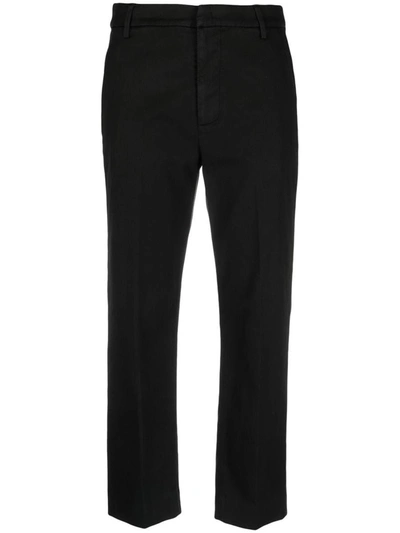 Shop Dondup Tailored Cropped Trousers In Black