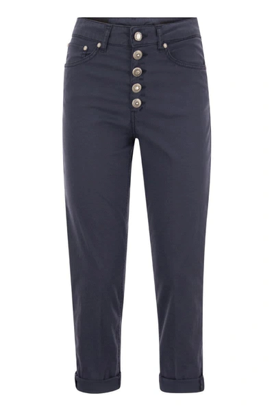 Shop Dondup Trousers Koons Loose Fit In Blue