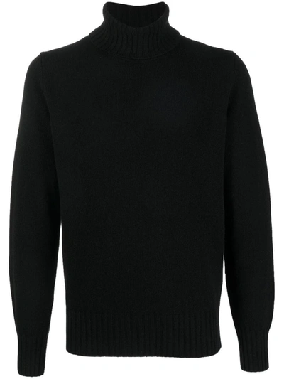 Shop Doppiaa Roll Neck Knitted Sweater In Black