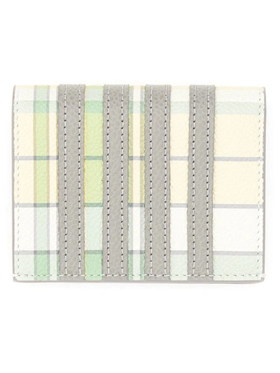 Shop Thom Browne Double Card Holder In Green