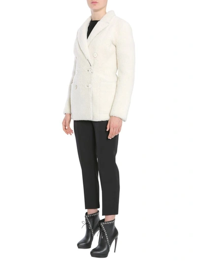 Shop Alexander Mcqueen Double Breasted Coat In White