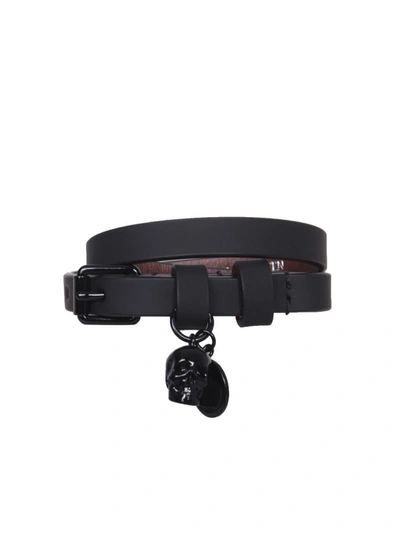 Shop Alexander Mcqueen Double Turn Bracelet In Black