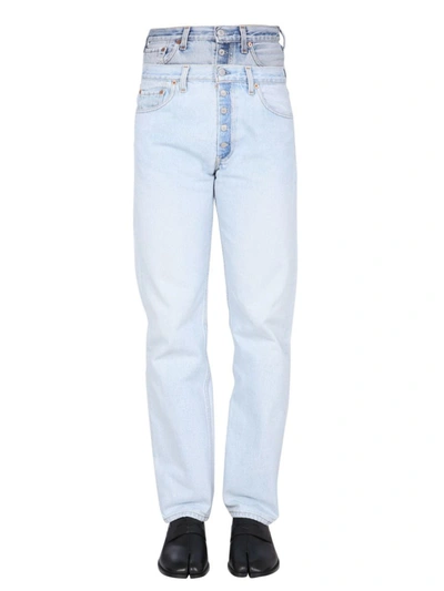 Shop 1/off Double Waisted Jeans Unisex In Blue