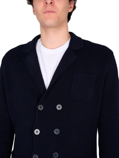 Shop Ballantyne Double-breasted Cardigan Jacket In Blue