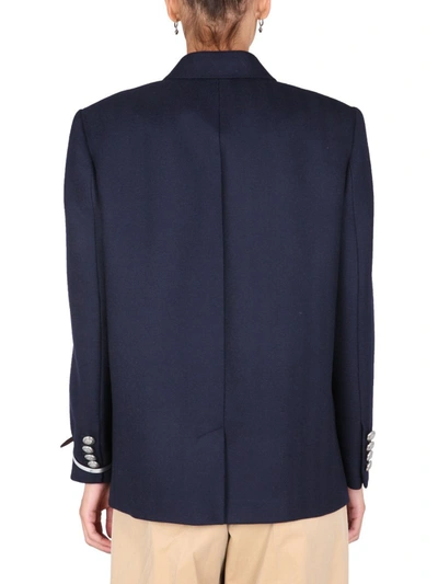 Alexander Mcqueen Double-breasted Jacket In Blue