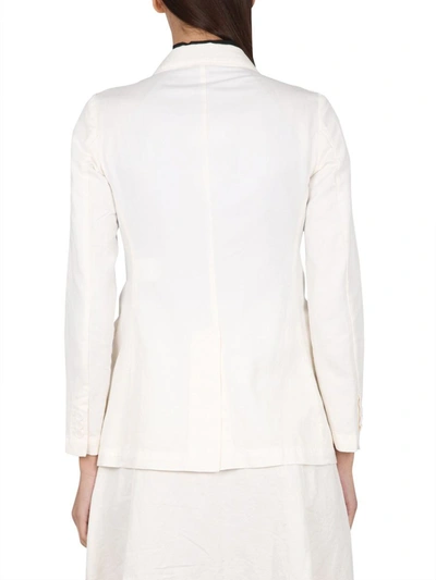Shop Aspesi Double-breasted Jacket In Ivory
