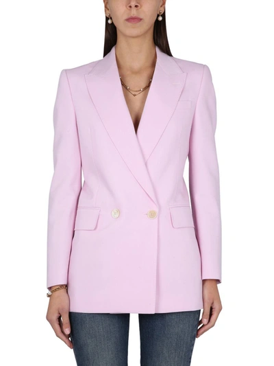 Shop Alexander Mcqueen Double-breasted Jacket In Pink