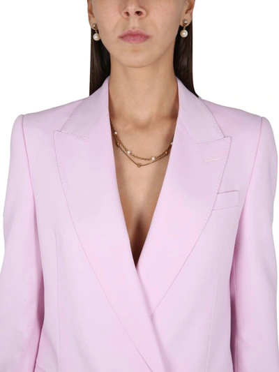 Shop Alexander Mcqueen Double-breasted Jacket In Pink