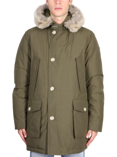 Shop Woolrich Down Jacket "arctic" In Green
