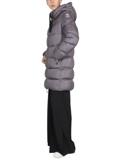 Shop Parajumpers Down Jacket With Hood In Grey