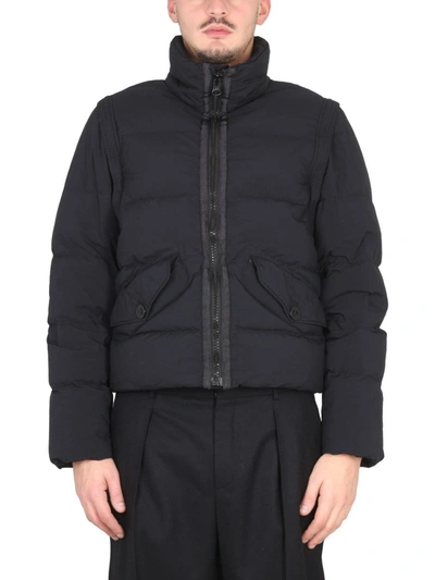 Shop Ten C Down Jacket With Removable Sleeves In Black